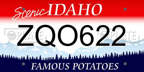 ZQO622 Idaho License Plate