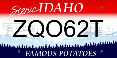 ZQO62T Idaho License Plate