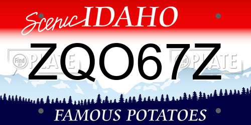 ZQO67Z Idaho License Plate