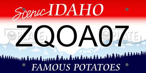 ZQOA07 Idaho License Plate