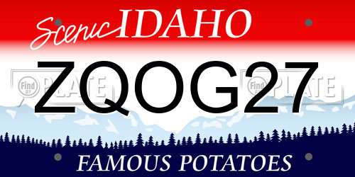 ZQOG27 Idaho License Plate