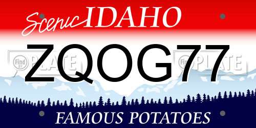 ZQOG77 Idaho License Plate