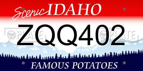 ZQQ402 Idaho License Plate