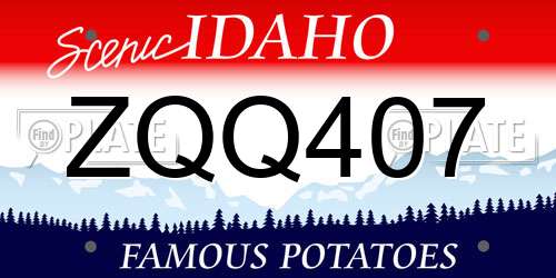 ZQQ407 Idaho License Plate
