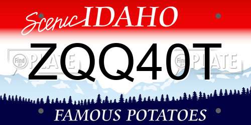 ZQQ40T Idaho License Plate