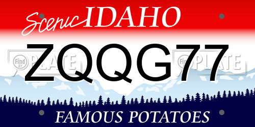 ZQQG77 Idaho License Plate