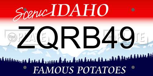 ZQRB49 Idaho License Plate