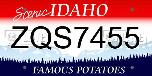 ZQS7455 Idaho License Plate