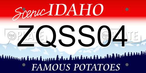 ZQSS04 Idaho License Plate