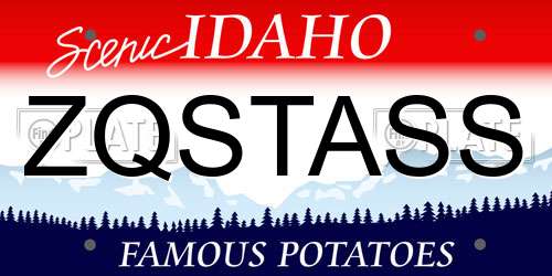 ZQSTASS Idaho License Plate