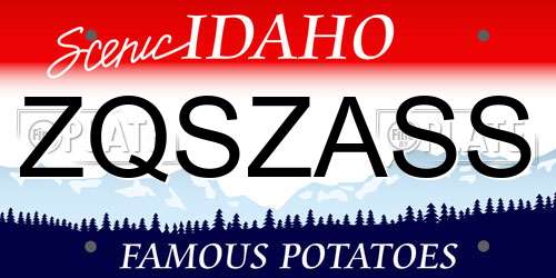 ZQSZASS Idaho License Plate