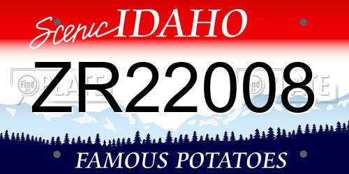 ZR22008 Idaho License Plate
