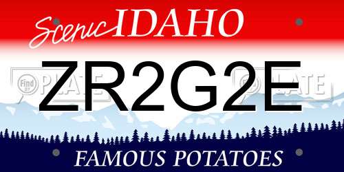 ZR2G2E Idaho License Plate
