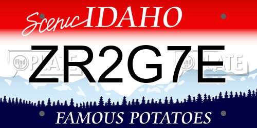 ZR2G7E Idaho License Plate