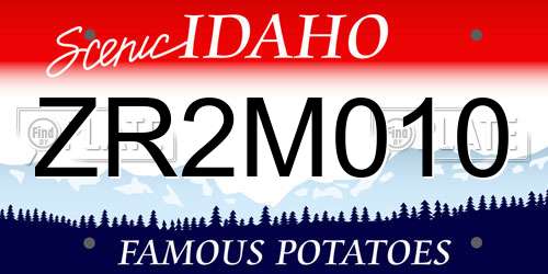 ZR2M010 Idaho License Plate