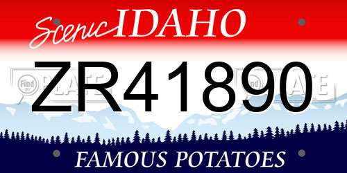 ZR41890 Idaho License Plate