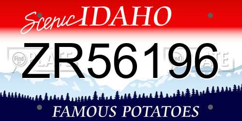 ZR56196 Idaho License Plate