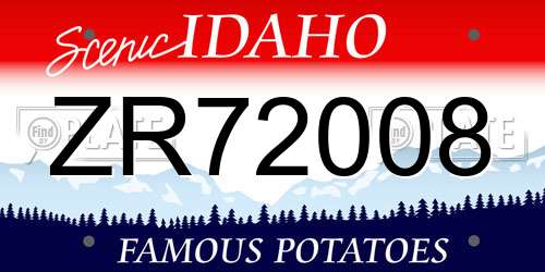 ZR72008 Idaho License Plate