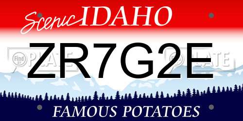 ZR7G2E Idaho License Plate