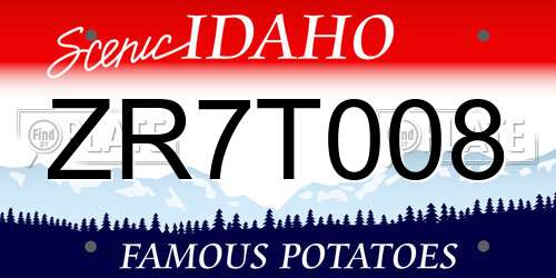 ZR7T008 Idaho License Plate