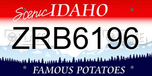 ZRB6196 Idaho License Plate