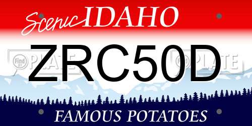 ZRC50D Idaho License Plate