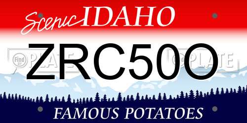 ZRC50O Idaho License Plate