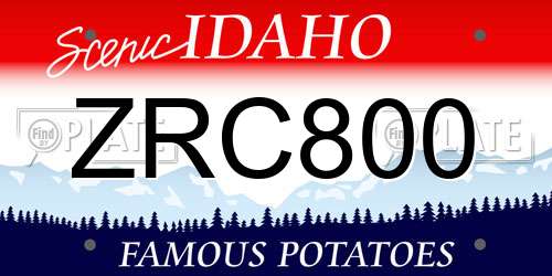 ZRC800 Idaho License Plate