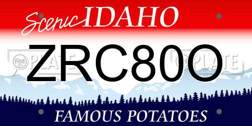 ZRC80O Idaho License Plate