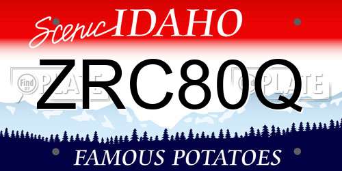 ZRC80Q Idaho License Plate