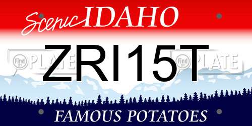 ZRI15T Idaho License Plate