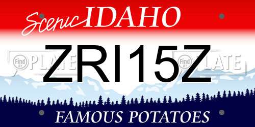 ZRI15Z Idaho License Plate