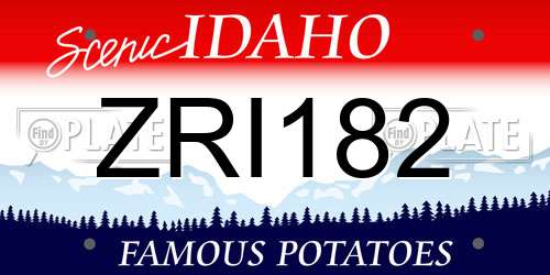 ZRI182 Idaho License Plate