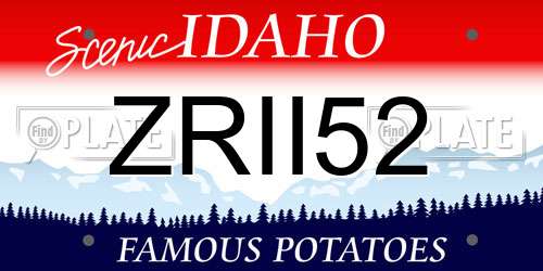 ZRII52 Idaho License Plate