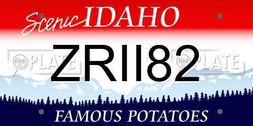ZRII82 Idaho License Plate