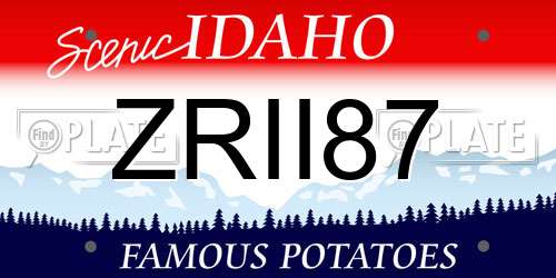 ZRII87 Idaho License Plate