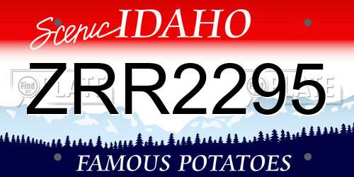 ZRR2295 Idaho License Plate