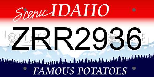 ZRR2936 Idaho License Plate