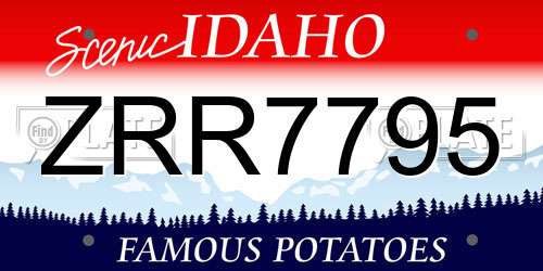 ZRR7795 Idaho License Plate