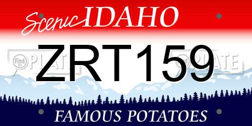 ZRT159 Idaho License Plate