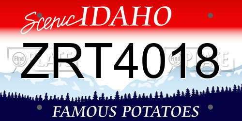 ZRT4018 Idaho License Plate