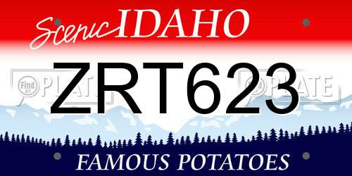 ZRT623 Idaho License Plate