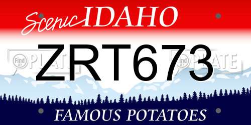 ZRT673 Idaho License Plate