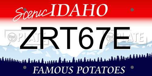 ZRT67E Idaho License Plate