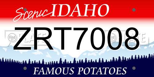 ZRT7008 Idaho License Plate