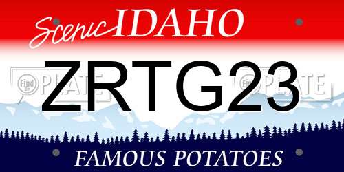 ZRTG23 Idaho License Plate