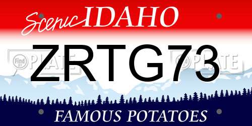 ZRTG73 Idaho License Plate