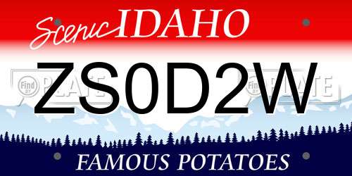ZS0D2W Idaho License Plate