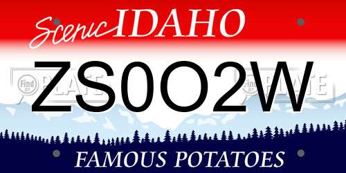 ZS0O2W Idaho License Plate