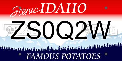 ZS0Q2W Idaho License Plate